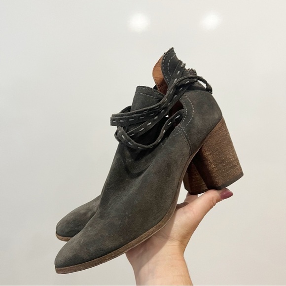 Frye Naomi Pickstitch Suede Gray Women’s Shootie Ankle Boots Booties - Picture 10 of 11